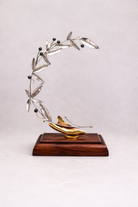 Greek Sterling Silver Olive leaf Wreath on limestone (A-84)