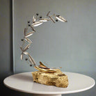 Greek Sterling Silver Olive leaf Wreath on limestone (A-84)