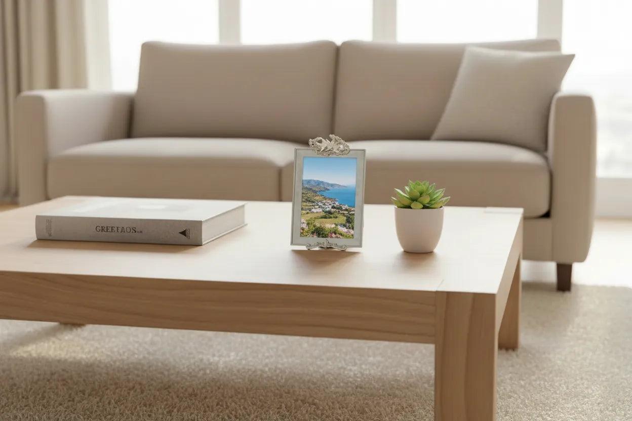 Greek Traditional Bronze Silver Plated Picture Frame (A-58)