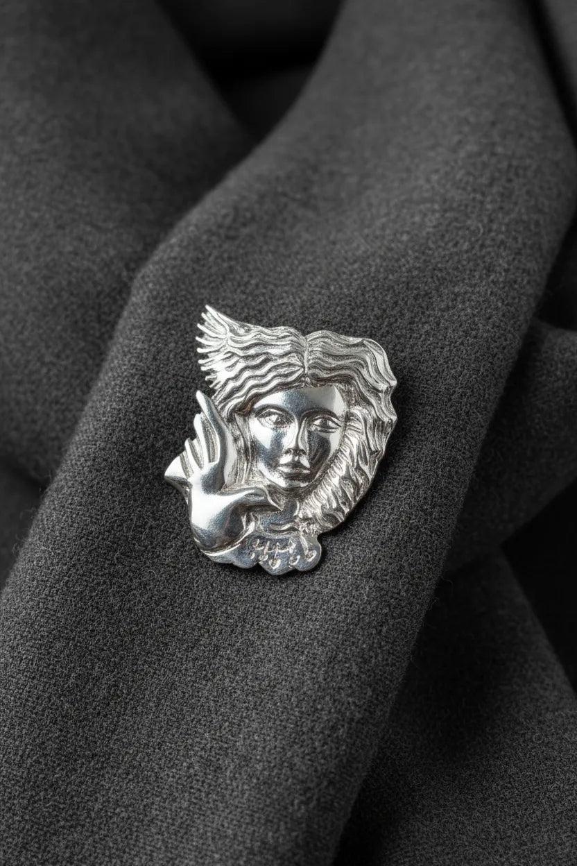 Greek Traditional Brooch in Sterling silver (K-13)