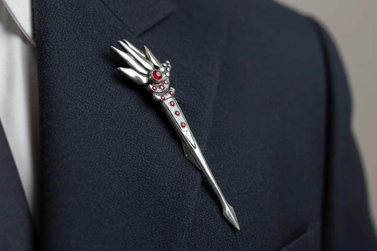 Greek Traditional Brooch in sterling silver with Zircon (K-10)