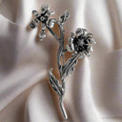 Greek Traditional Flower Brooch in Sterling silver (K-39)