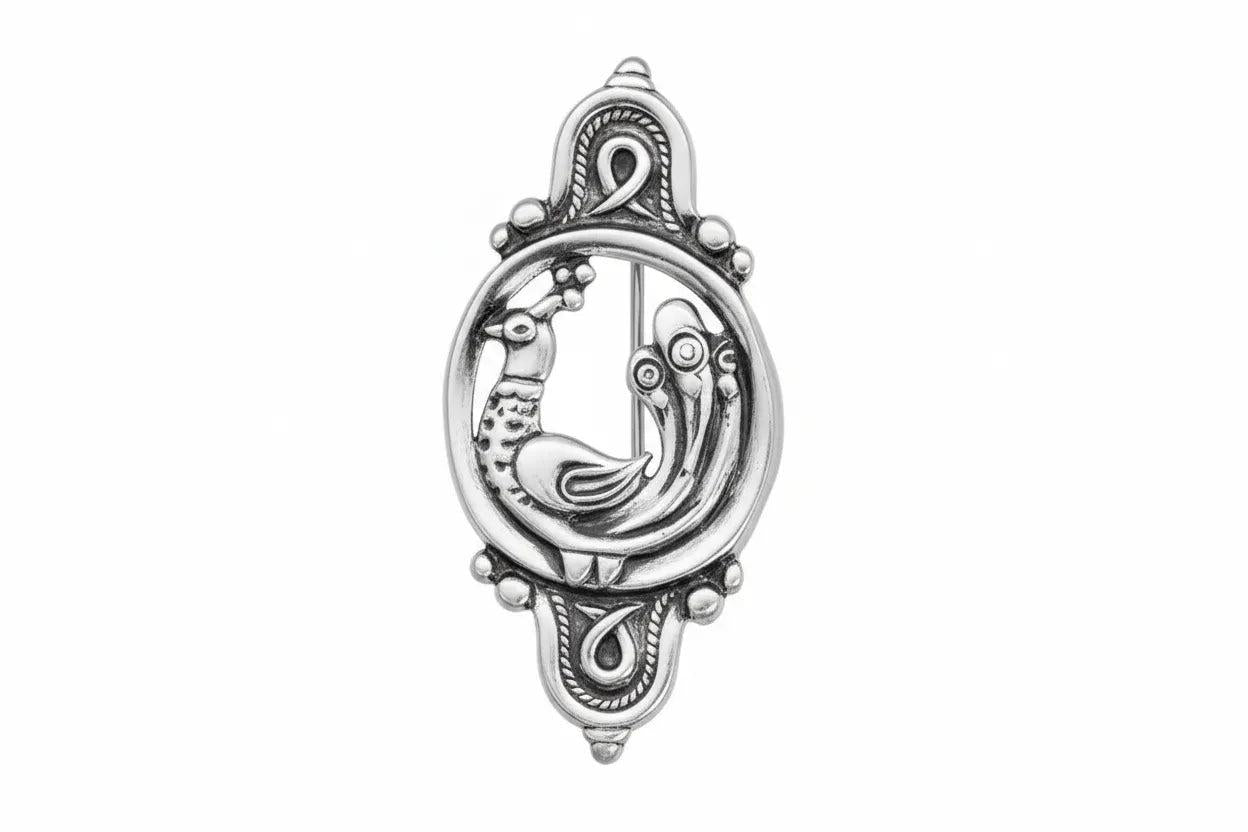 Greek Traditional Pigeon Brooch in Sterling silver (K-07)