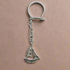 Greek Traditional Sailboat Key ring in sterling silver (MP-17)