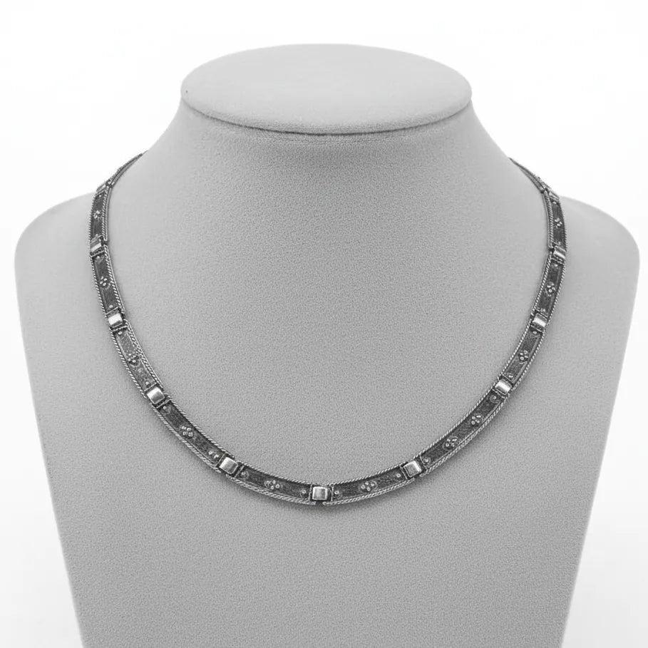 Greek Traditional Sterling Silver Necklace (PE-67)
