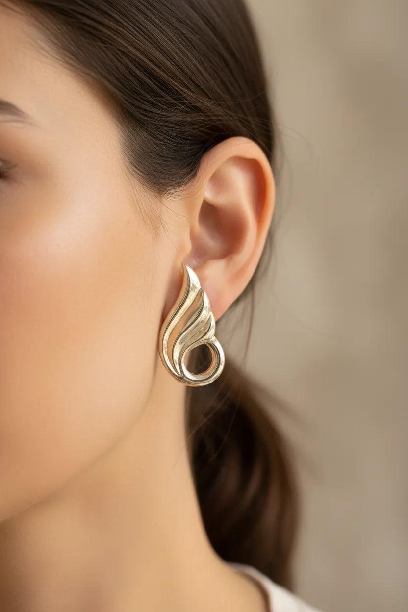 Greek Wave Earrings in Sterling Silver (GT-13)