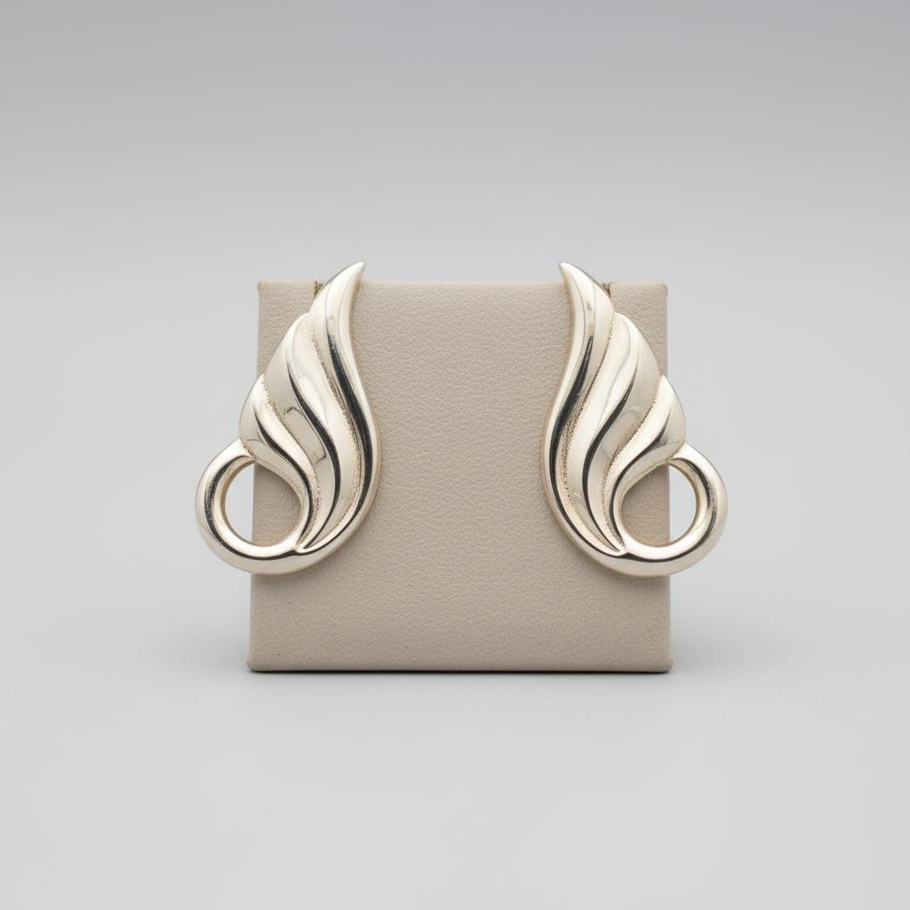 Greek Wave Earrings in Sterling Silver (GT-13)