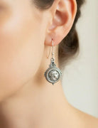 Handcrafted Sterling Silver Alexander Coin Earrings, Greek Inspired Jewelry (AG-08)
