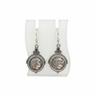 Handcrafted Sterling Silver Alexander Coin Earrings, Greek Inspired Jewelry (AG-08)