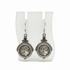 Handcrafted Sterling Silver Alexander Coin Earrings, Greek Inspired Jewelry (AG-08)