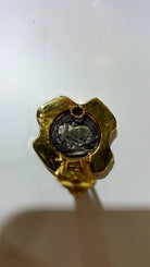 Handmade 18k Gold Sterling Silver Ancient Greek Coin Earrings, Thourions Jewelry (DV AG-01)