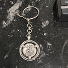 Handmade Sterling Silver Alexander the Great Keychain, Greek Motif Keyring (MP-06)