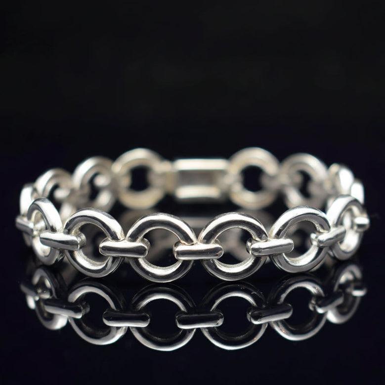 Handmade Sterling Silver Greek Chain Bracelet, Timeless Design (B-150)