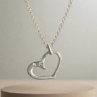 Handmade Sterling Silver Heart Pendant Necklace, Greek Love Jewelry (PE-102)