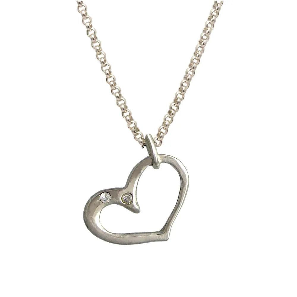 Handmade Sterling Silver Heart Pendant Necklace, Greek Love Jewelry (PE-102)