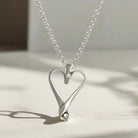 Handmade Sterling Silver Heart Pendant Necklace, Greek Love Jewelry (PE-103)