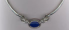 Handmade Sterling Silver Ram Necklace with Lapis Lazuli, Ancient Greek Terminals (PE-01)