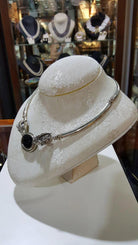 Handmade Sterling Silver Ram Necklace with Lapis Lazuli, Ancient Greek Terminals (PE-01)