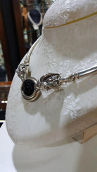 Handmade Sterling Silver Ram Necklace with Lapis Lazuli, Ancient Greek Terminals (PE-01)