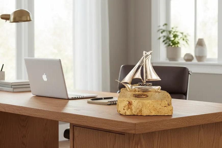 Handmade sailboat in sterling silver Nautical Decor (A-32-29)