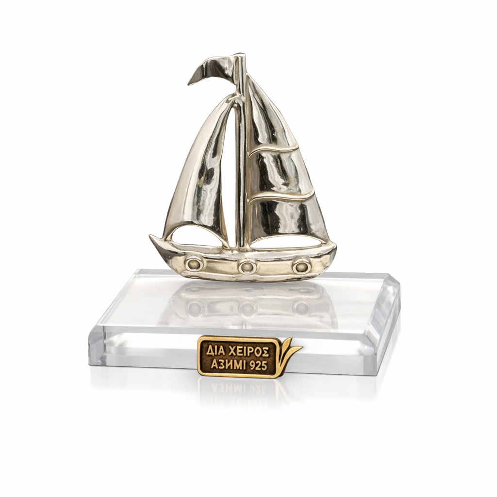 Handmade sailboat in sterling silver Nautical Decor (A-33-30)