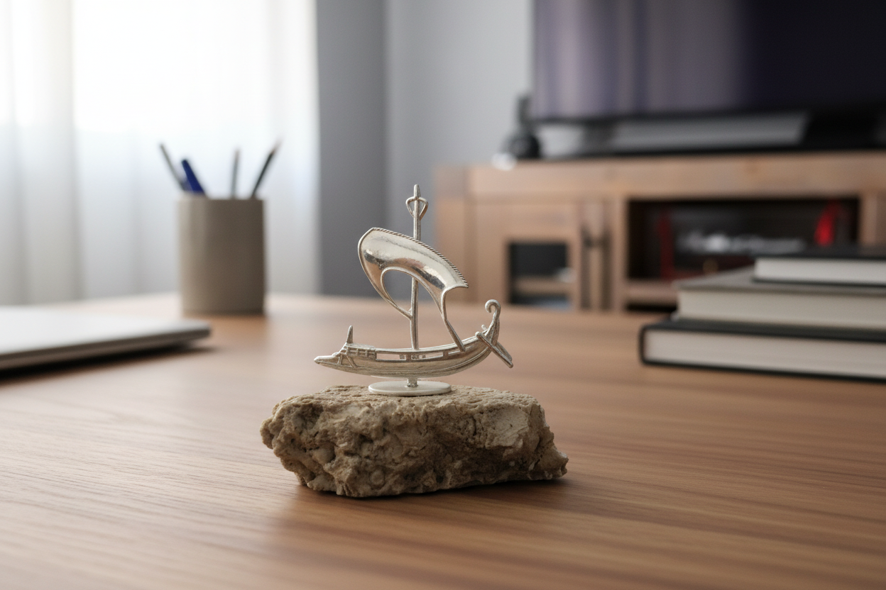 Handmade sailboat in sterling silver Nautical Decor (A-35-30)