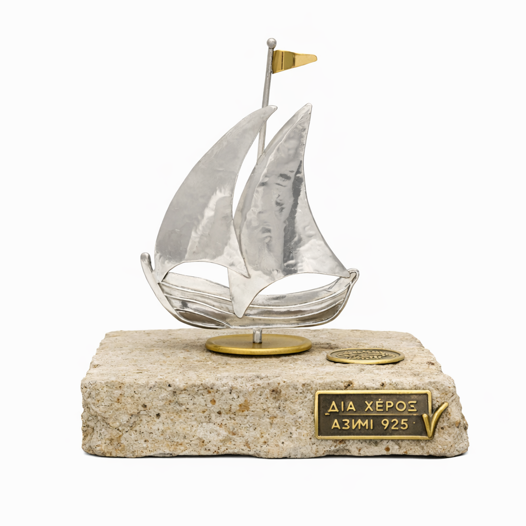 Handmade sailboat in sterling silver Nautical Decor (A-37-31)