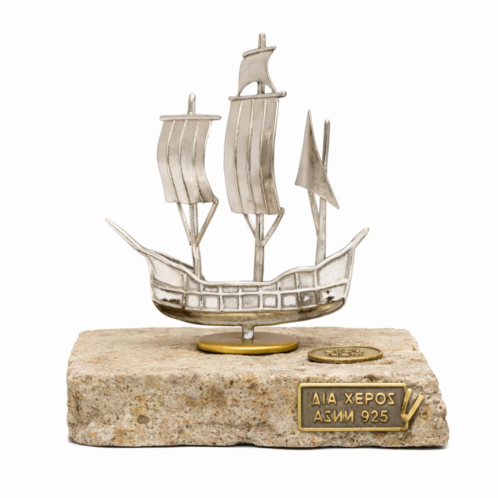 Handmade sailboat in sterling silver Nautical Decor (A-38-31)