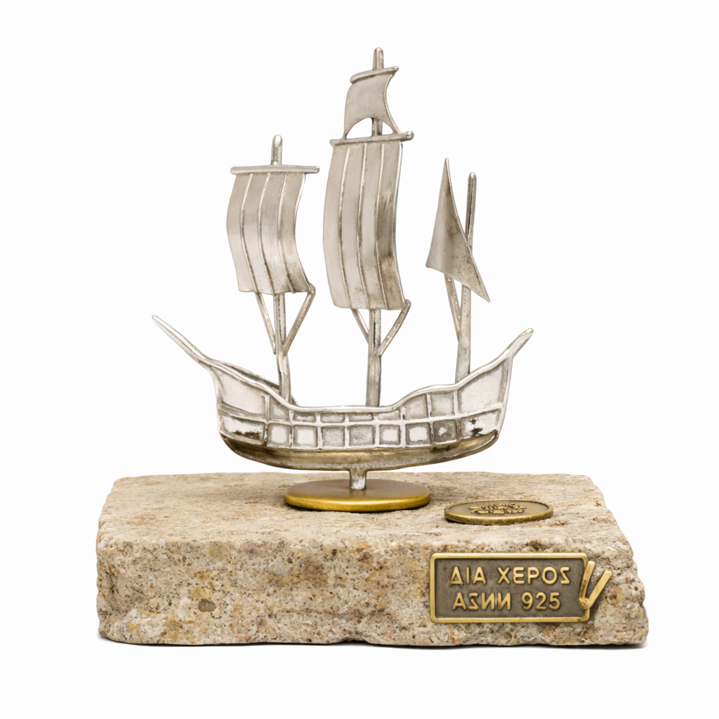 Handmade sailboat in sterling silver Nautical Decor (A-38-31)