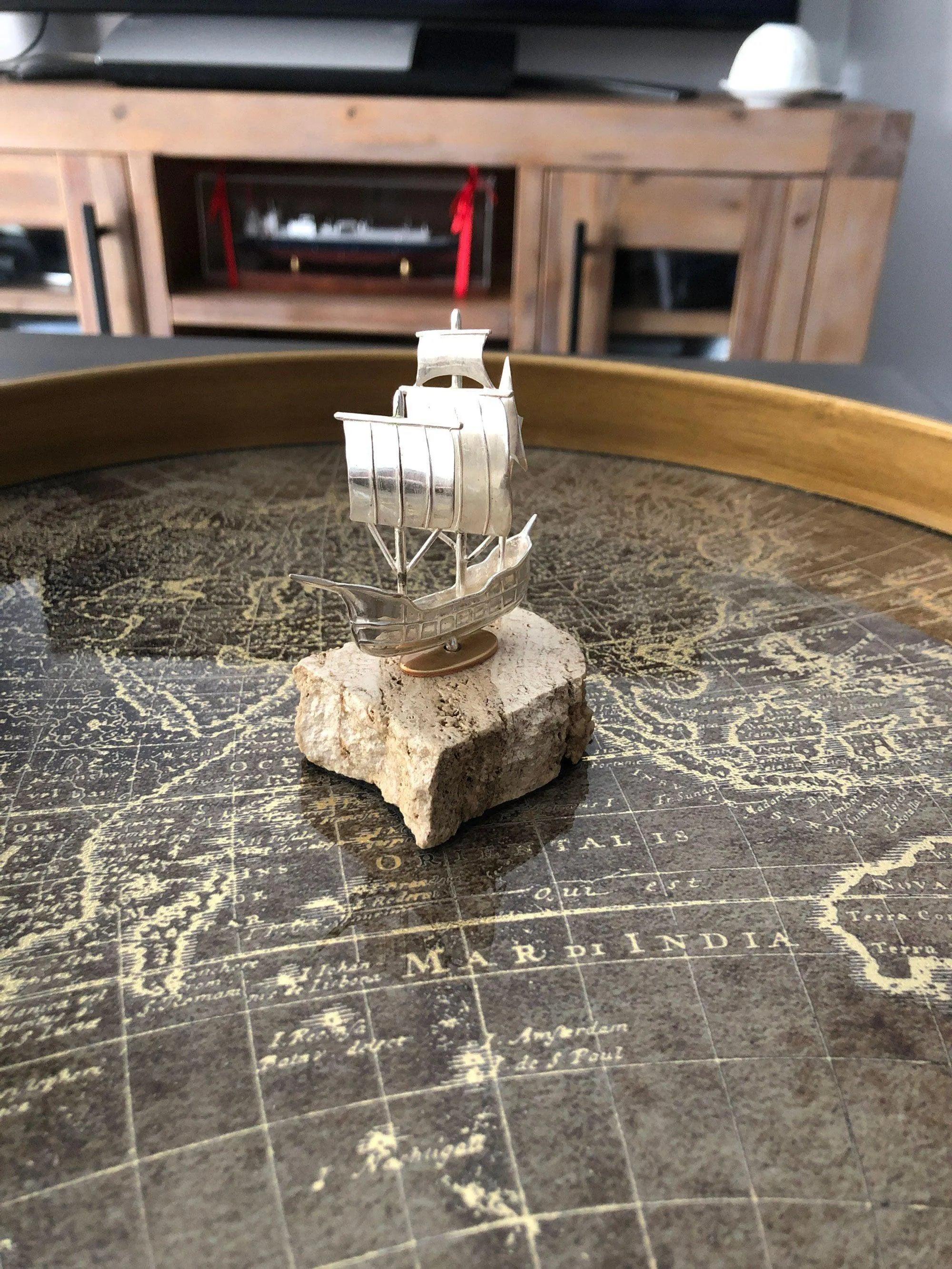 Handmade sailboat in sterling silver Nautical Decor (A-38-31)