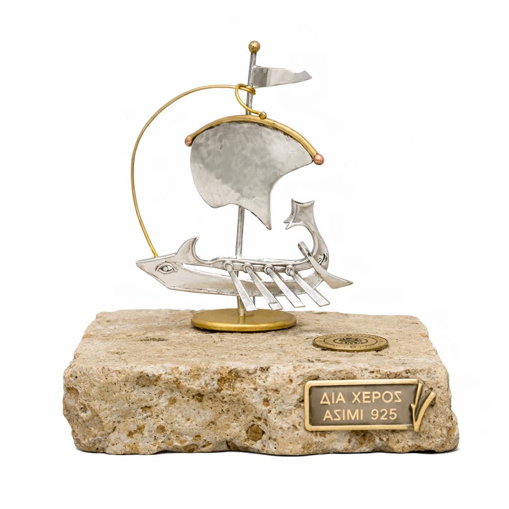 Handmade sailboat in sterling silver Nautical Decor (A-40-32)