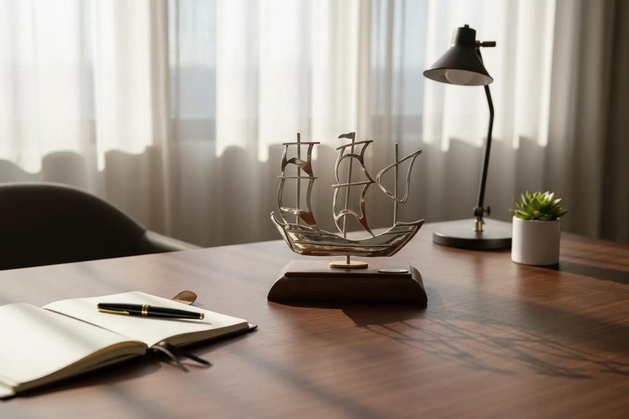 Handmade sailboat in sterling silver Nautical Decor (A-41-32)