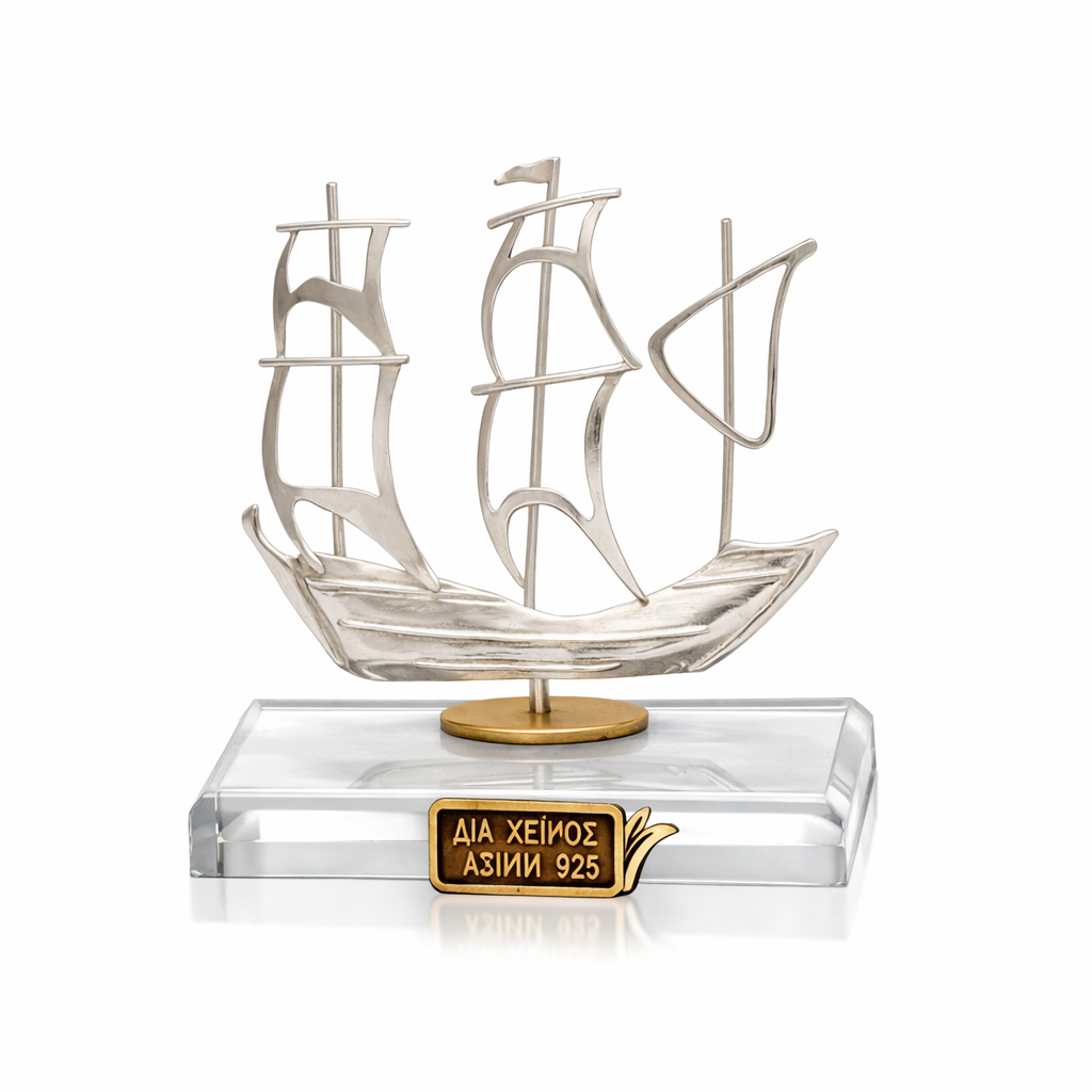 Handmade sailboat in sterling silver Nautical Decor (A-41-32)