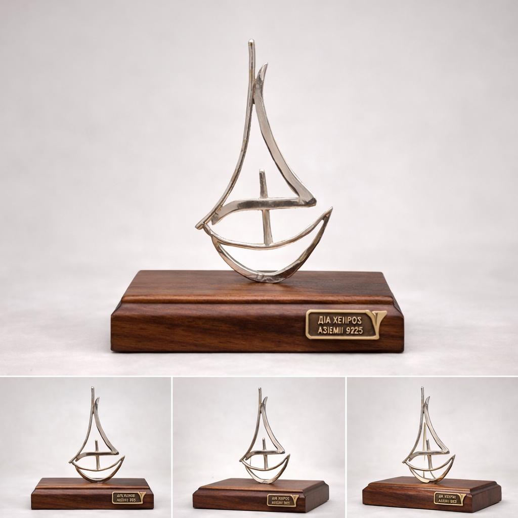 Handmade sailboat in sterling silver Nautical Decor (A-42-32)