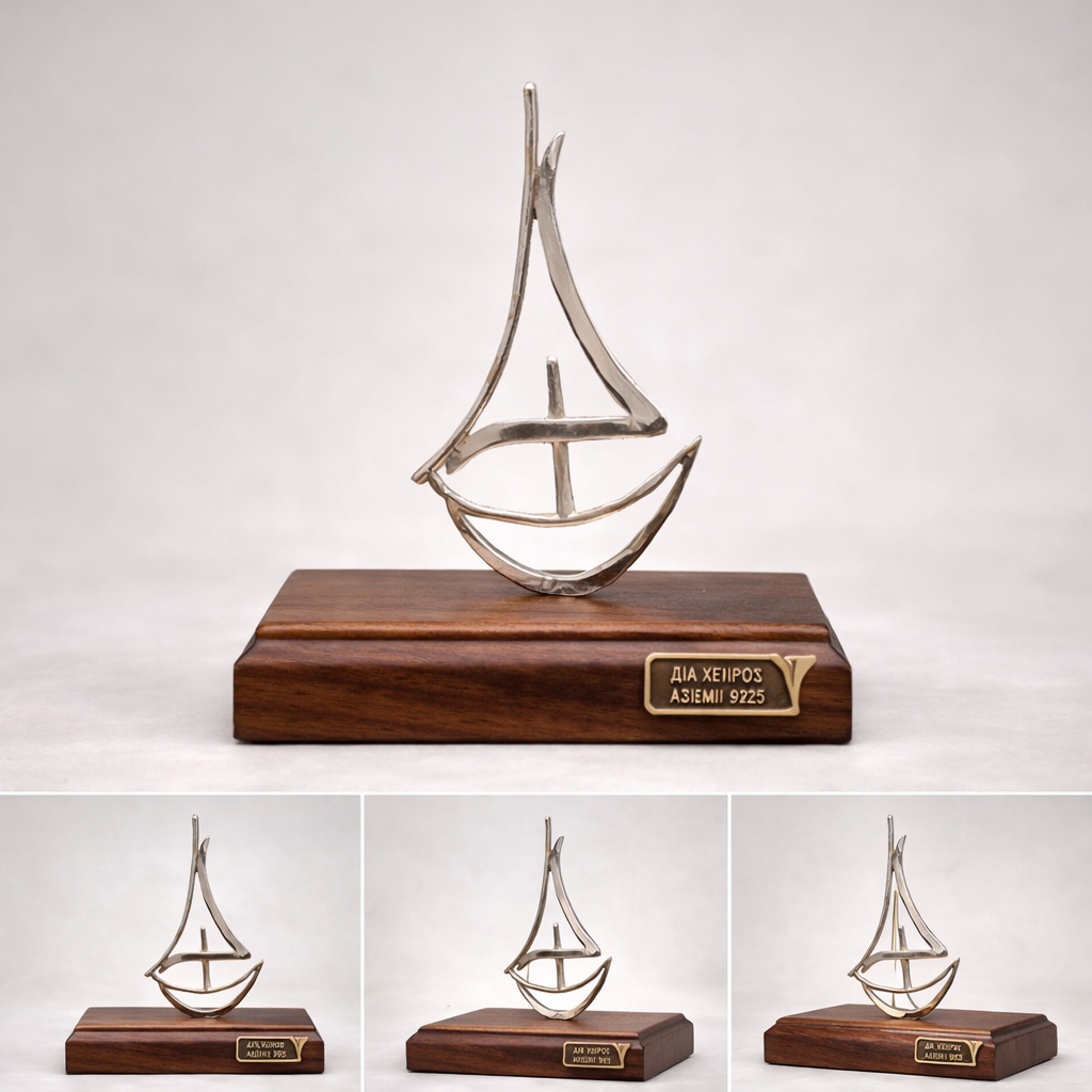 Handmade sailboat in sterling silver Nautical Decor (A-42-32)