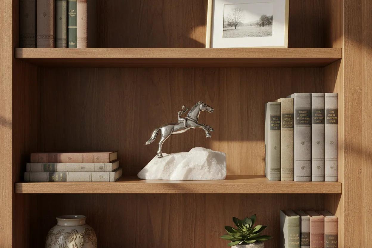 Horse and Jockey from Artemision Figure in Sterling Silver, Handmade Statue (A-06)