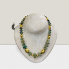 Necklace in 22k Gold with Raw Emerald stones