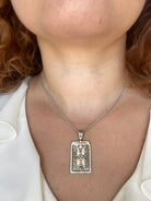 Greek Jewelry, Byzantine Sterling silver Pendant, Solid silver Pendant, Zircon Pendant (PE-80)