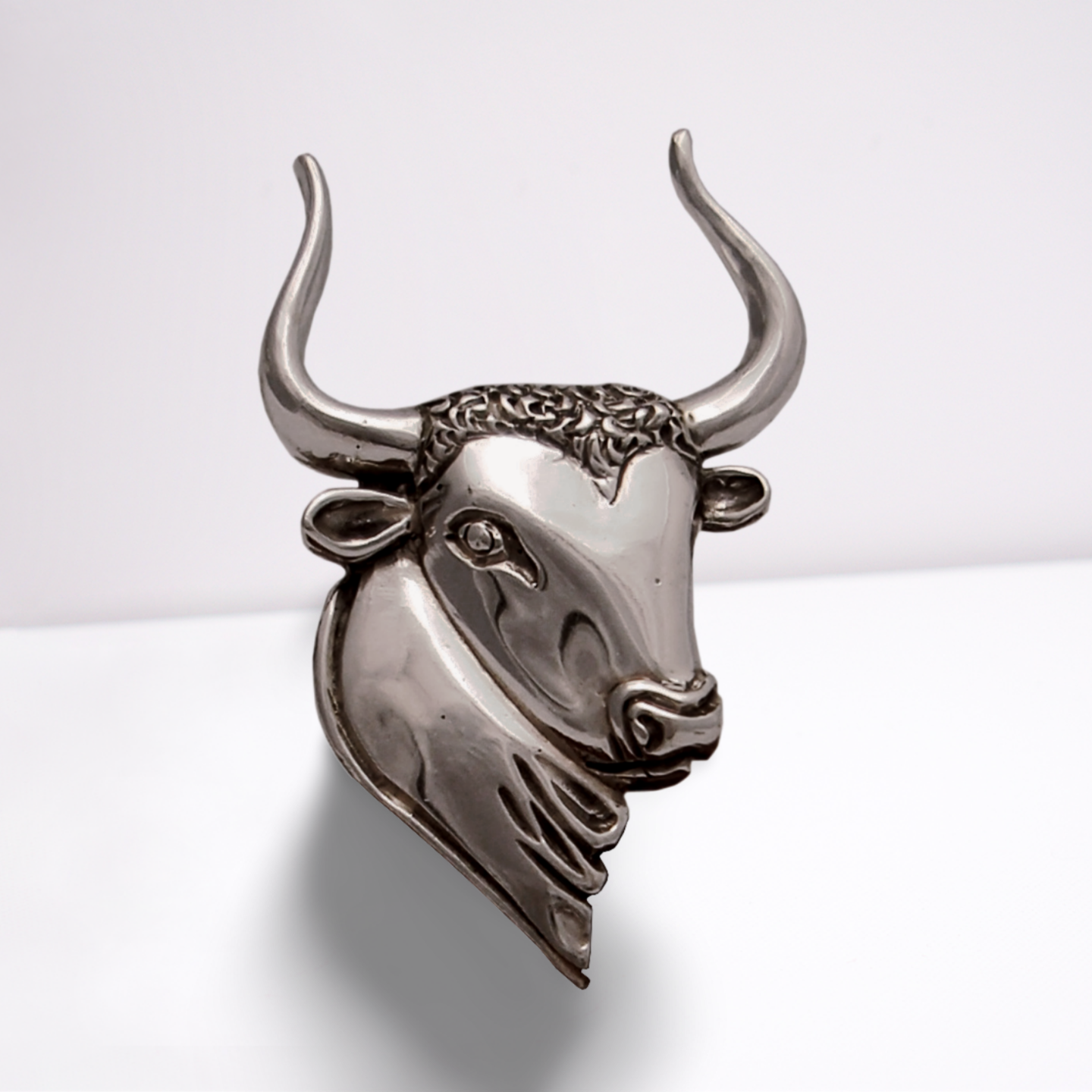Minoan Head of Taurus Brooch in Sterling Silver (K-70)