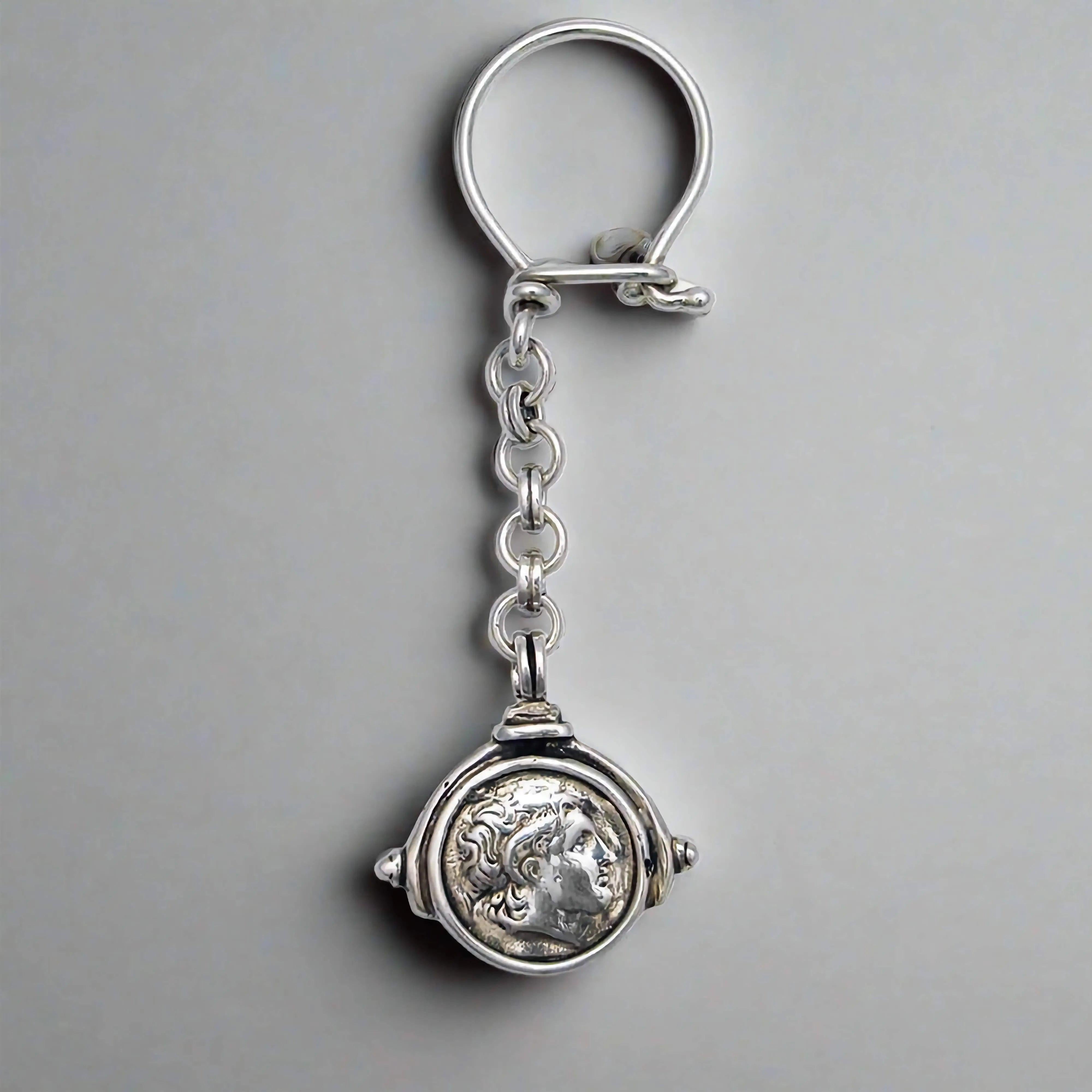 Keychain in sterling silver, Alexander the Great (MP-04)