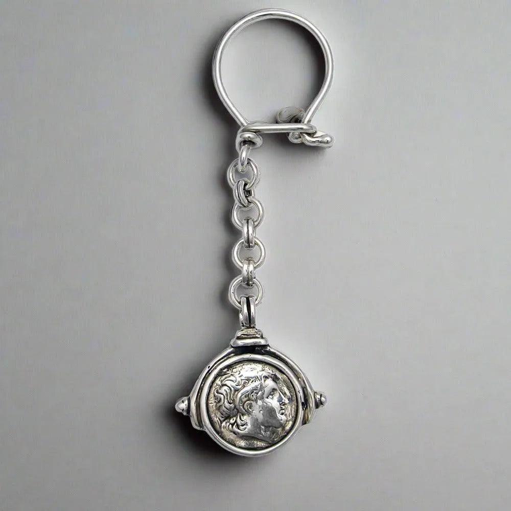 Keychain in sterling silver, Alexander the Great (MP-04)