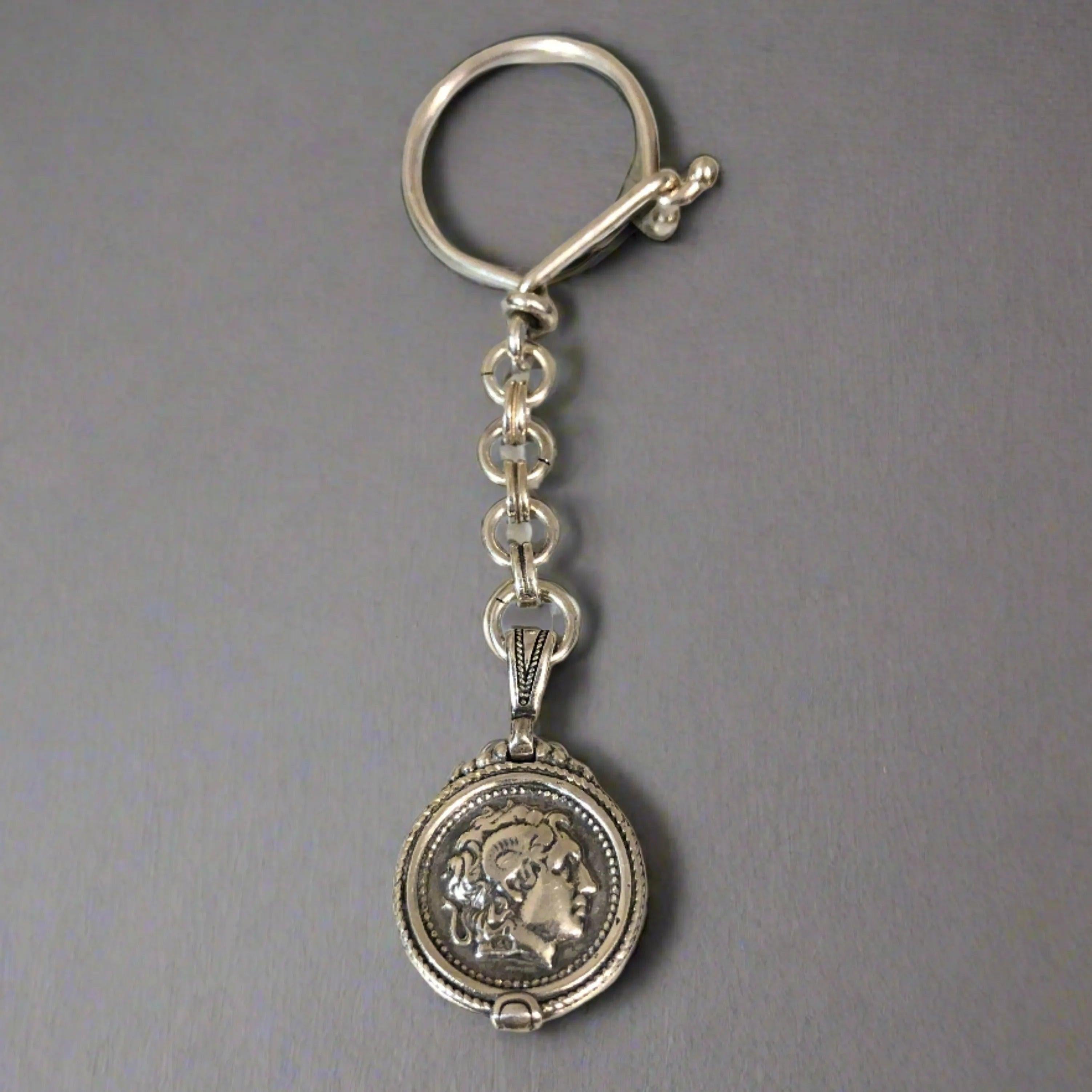 Keychain in sterling silver, Alexander the Great (MP-31)