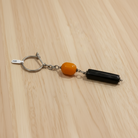 Keychain in sterling silver with gemstones