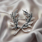 Kotinos Olive leaf Wreath brooch in Sterling Silver (K-36)