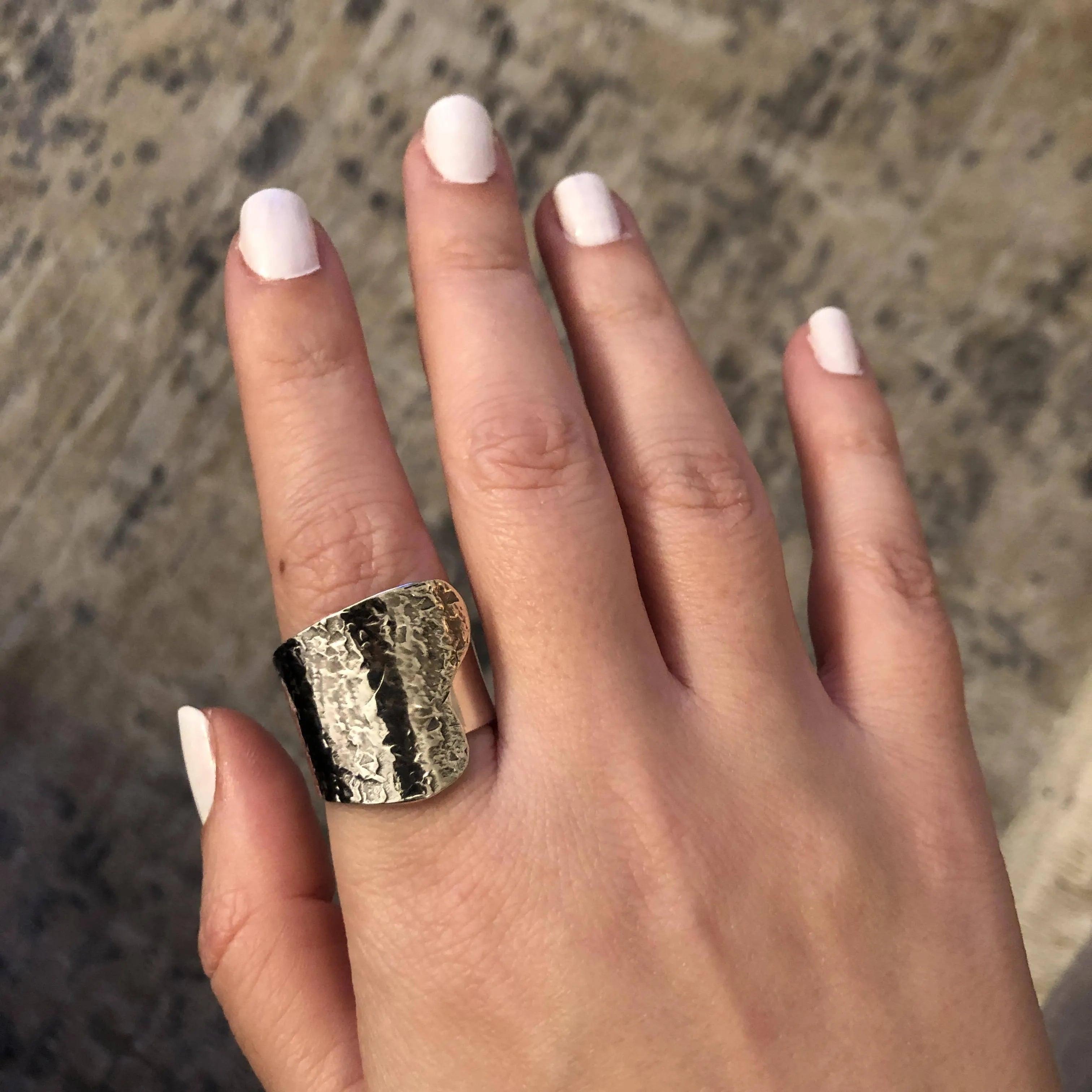 Lava Texture Ring in Sterling Silver (DM-51)