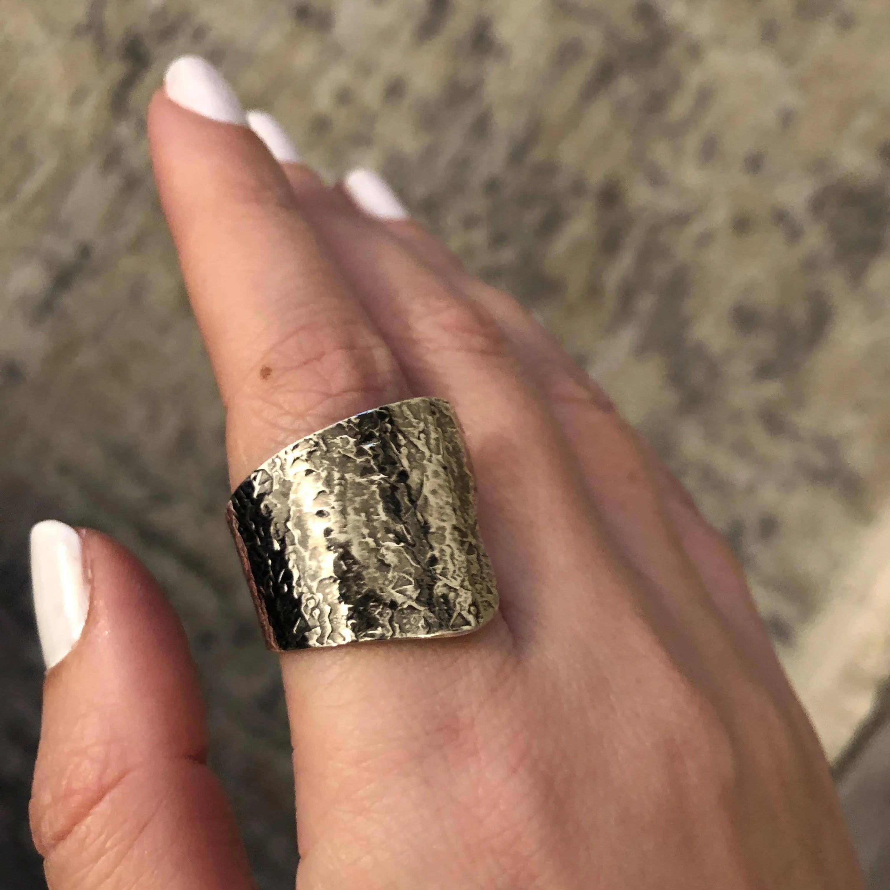 Lava Texture Ring in Sterling Silver (DM-51)