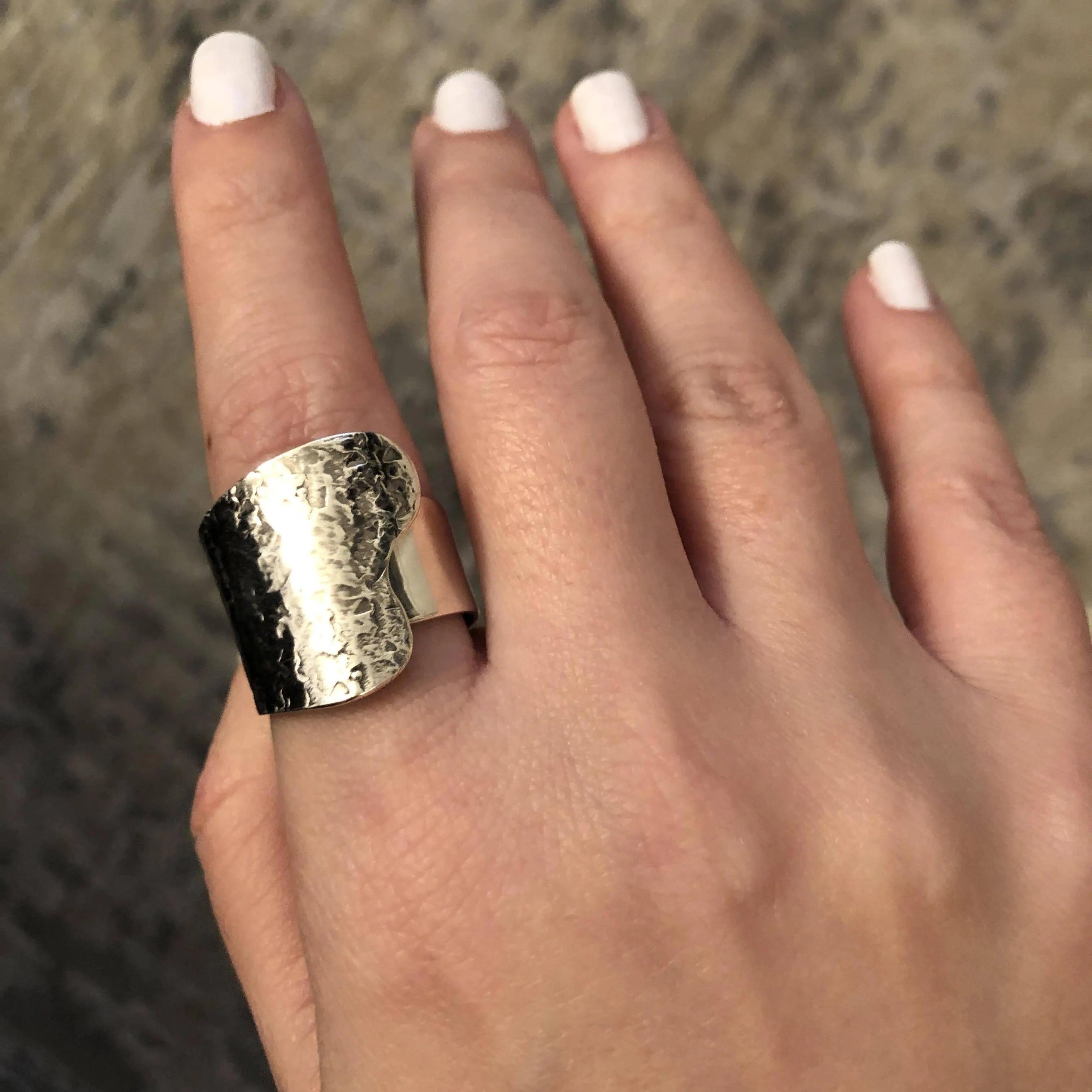 Lava Texture Ring in Sterling Silver (DM-51)