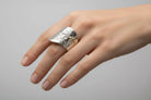 Lava Texture Ring in Sterling Silver with Bronze Elements (DM-50)