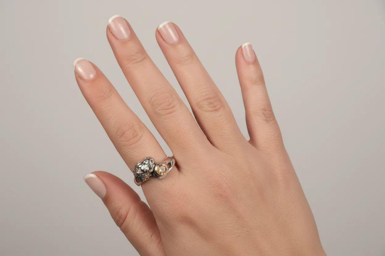 Lion Head Ring, Ancient Greek Ring, Sterling Silver Ring, womens gift, handmade ring, womens jewelry