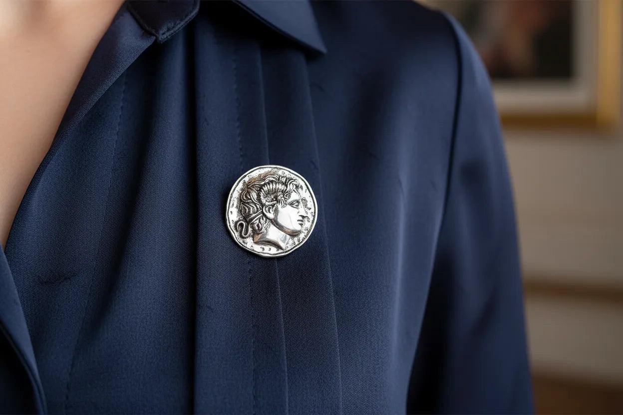 Lysimachus, Alexander the Great Brooch in Sterling Silver (K-84)